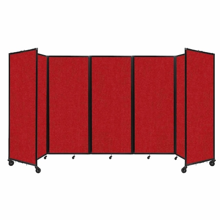 Versare Room Divider 360 Folding Portable Partition 14' x 6'10" Red Fabric 1182527